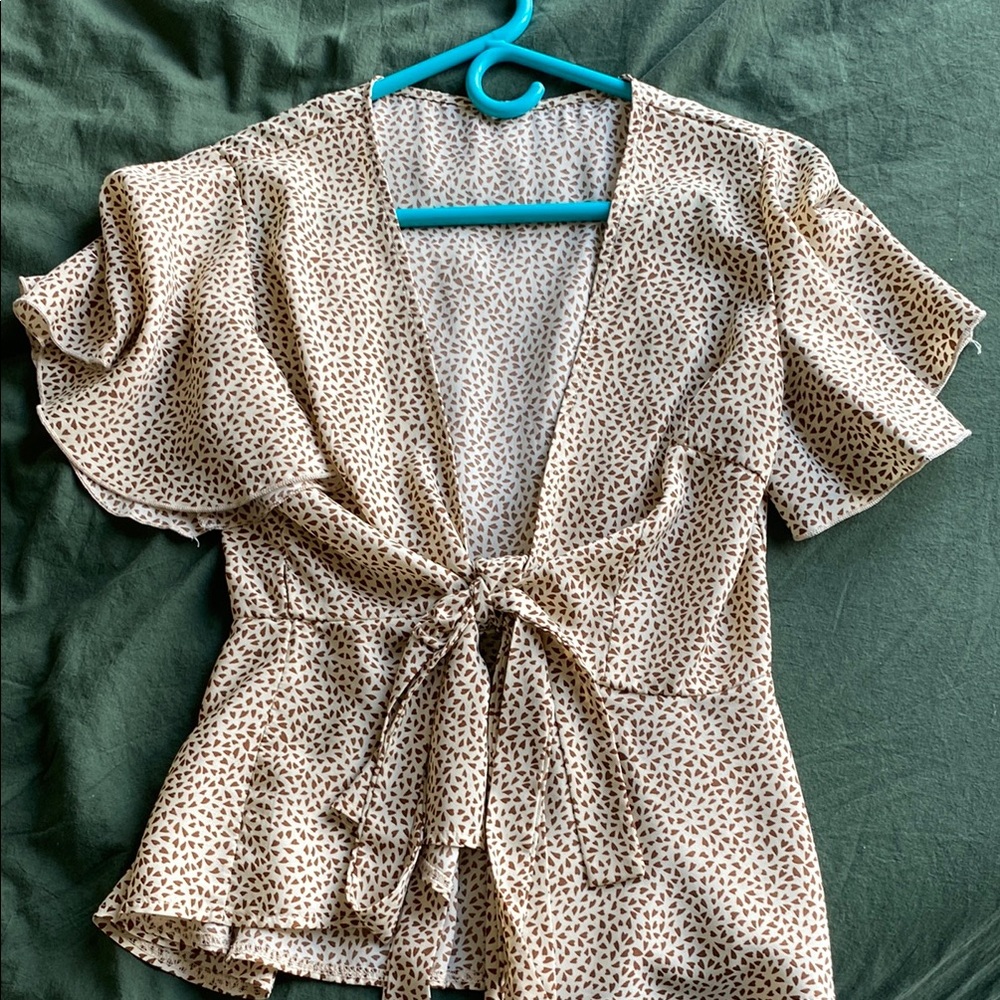 Stylish Women's Tan Printed Top